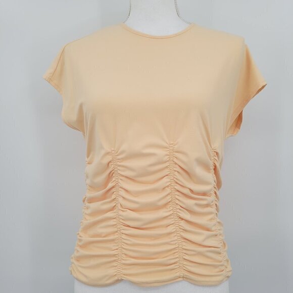 Jamie Sadock Peach Ruched Golf Shirt - Picture 1 of 5